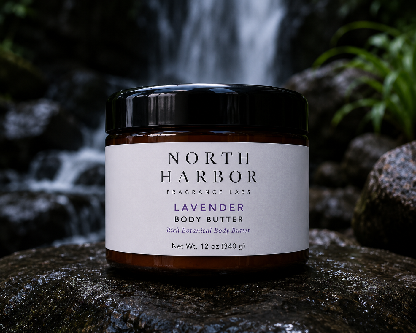 North Harbor Lavender Body Butter – Rich Botanical Body Butter with Shea & Mango Butters – Net Wt. 12 oz (340 g)