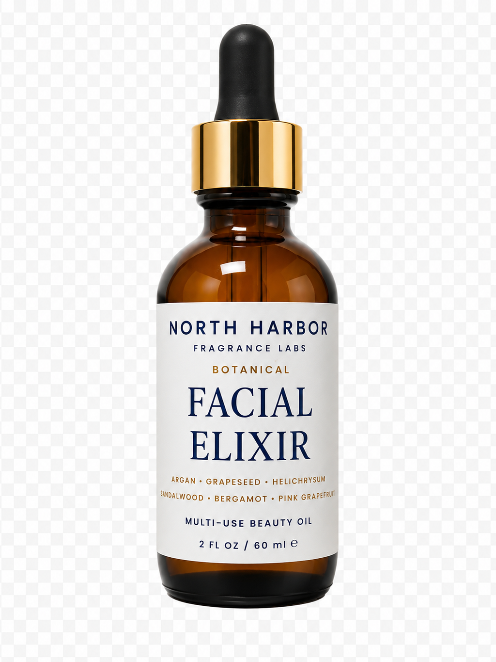 North Harbor Facial Elixir - Luxury Facial Oil with Argan, Grapeseed & Botanical Oils  - 2 fl oz / 60 mL