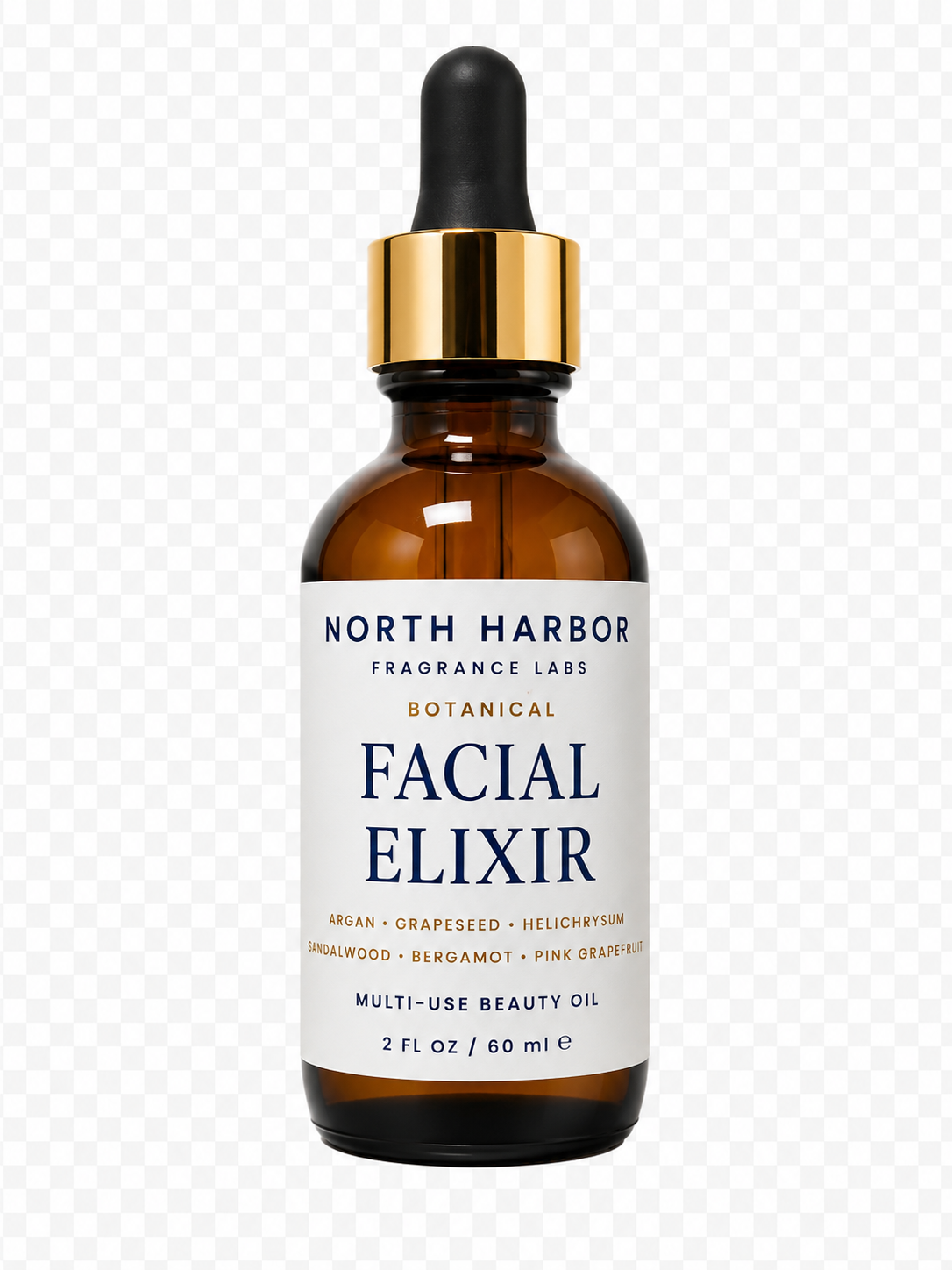 North Harbor Facial Elixir - Luxury Facial Oil with Argan, Grapeseed & Botanical Oils  - 2 fl oz / 60 mL