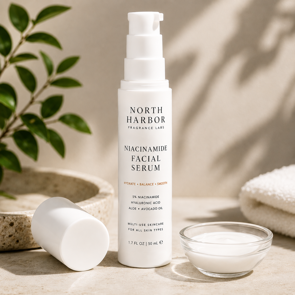 North Harbor Niacinamide Facial Serum - Hydrate • Balance • Smooth  - 1.7 fl oz / 50 mL