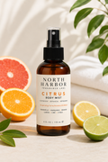 North Harbor Citrus Body Mist – Refreshing Botanical Body Mist with Grapefruit, Mandarin, Orange, Lemon & Lime Essential Oils – 4 fl oz / 118 mL