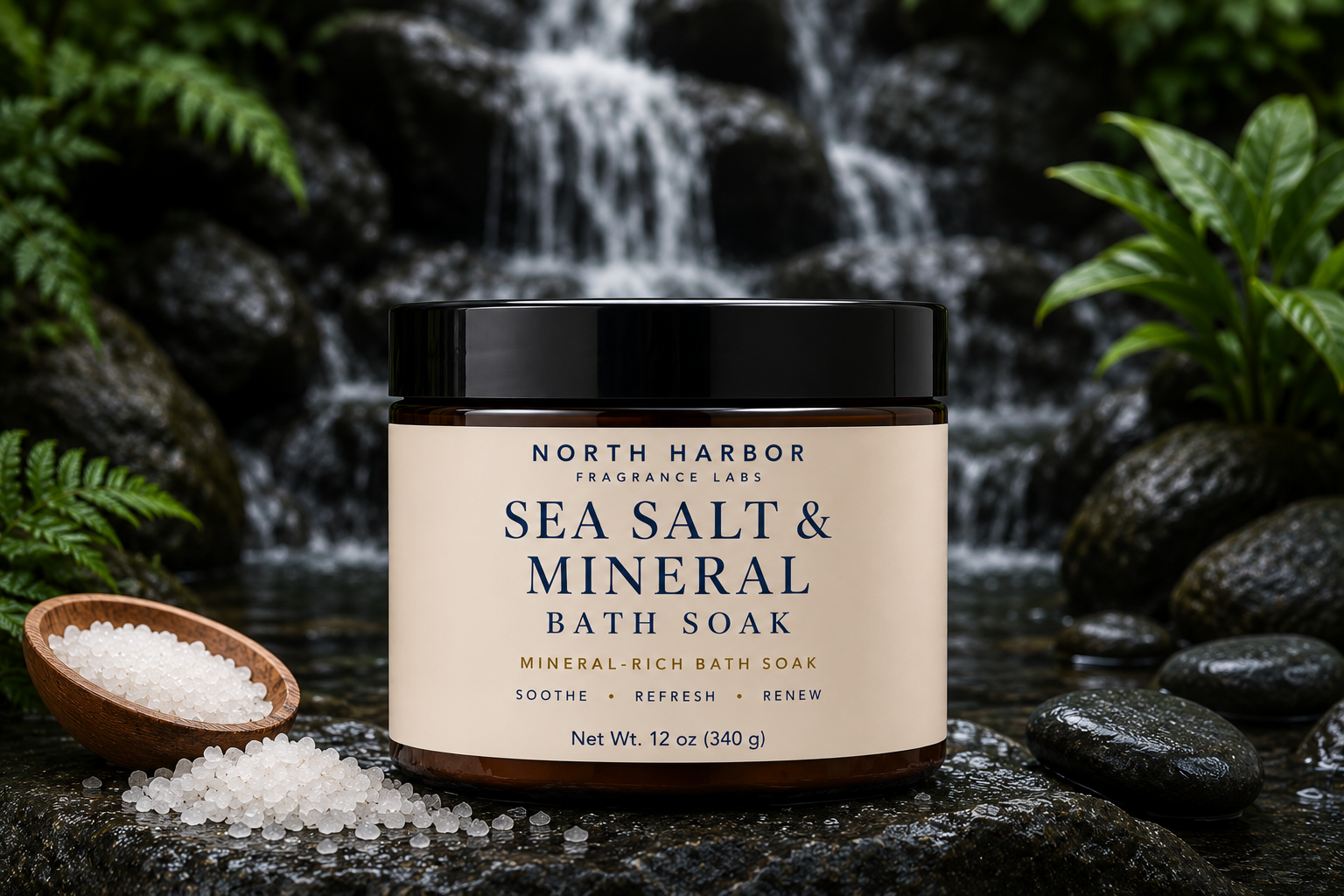 North Harbor Sea Salt & Mineral Bath Soak - 12oz /340g